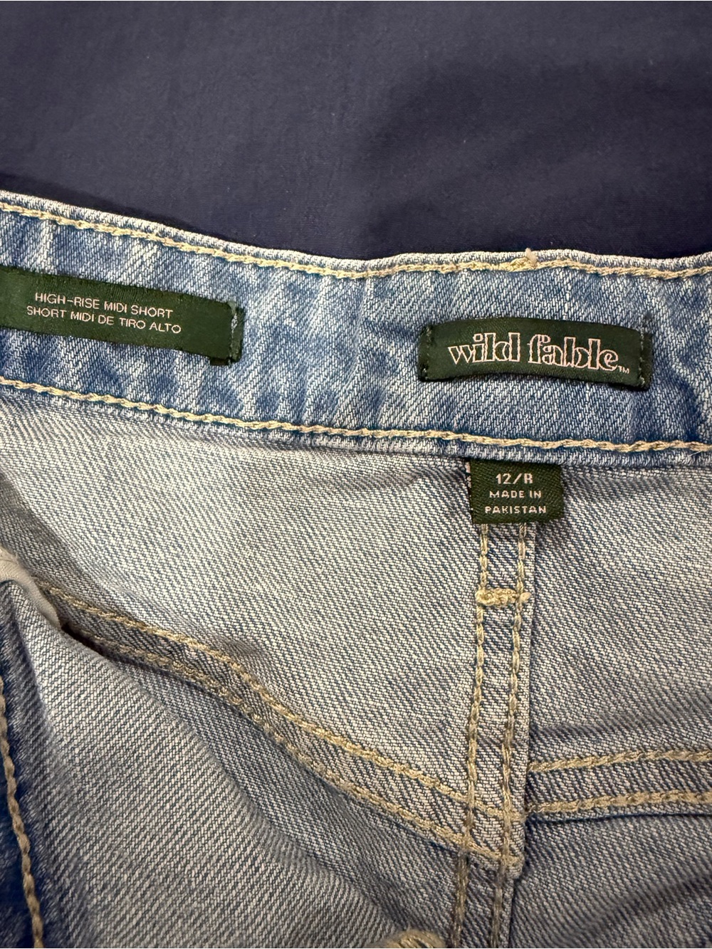 wild fable Light Blue High-Rise Midi Denim Shorts
